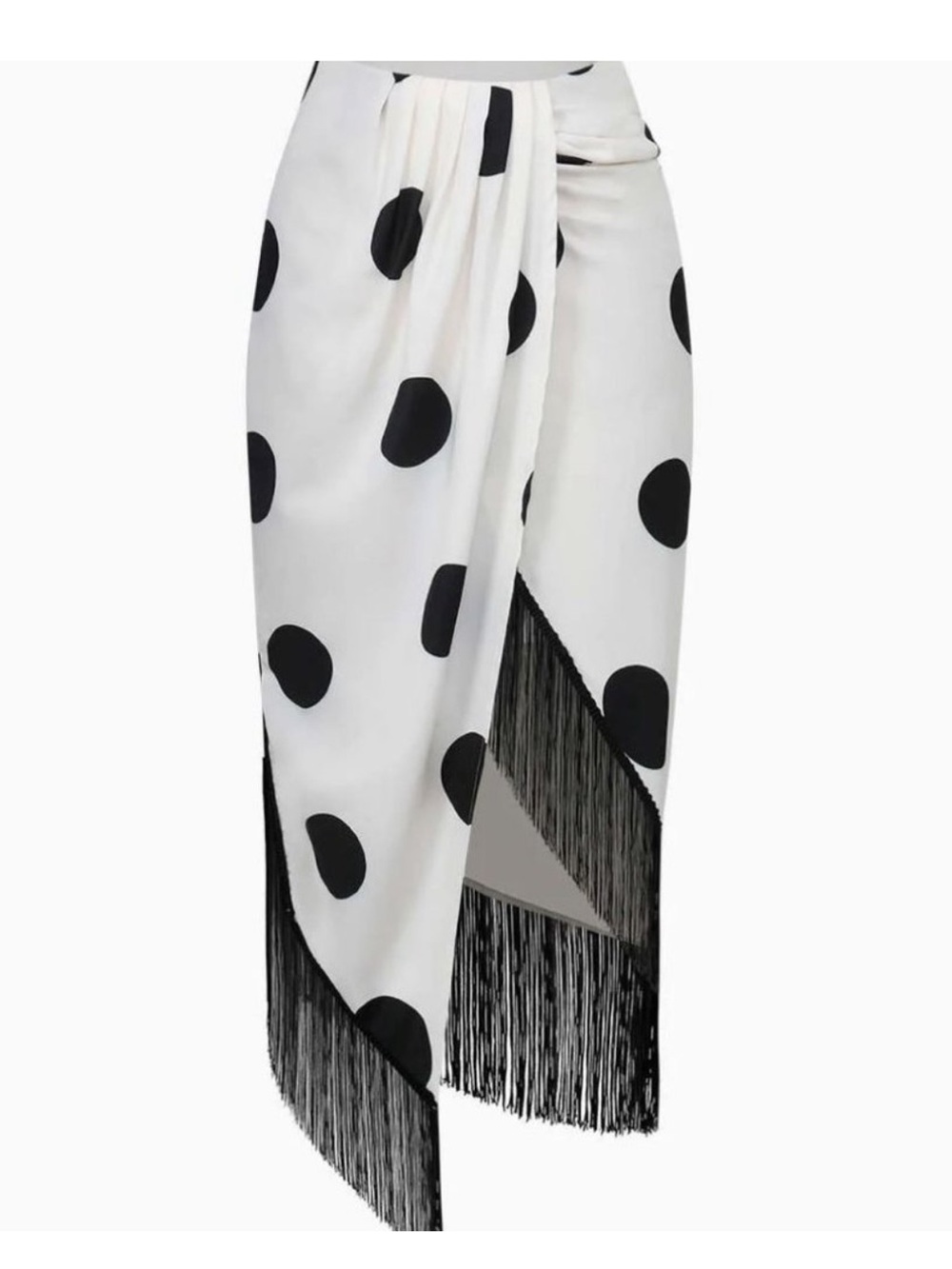 NWT Micas Polka Dot Fringe Skirt L